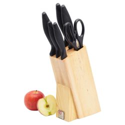 Laser Cuisine 6 piece Knife Block, Natural