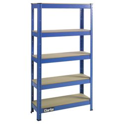 Clarke CSR5150BP boltless shelving unit 150Kg, blue