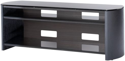 Image of Alphason 37 Tv Stand Walnut Real Wood Veneer Fw750-4-bv/v- Black