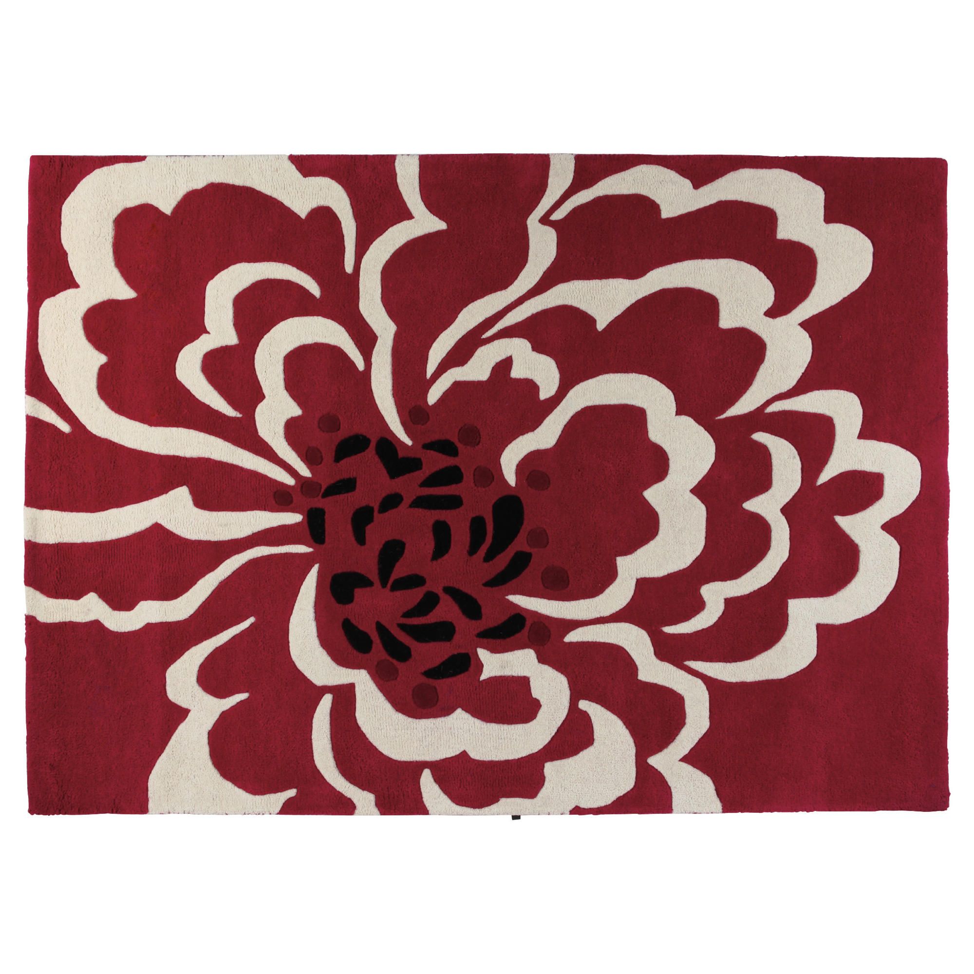 Tesco peony rug 120x170cm raspberry