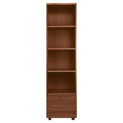Maddox 1 Drawer Single Bookcase, Walnut