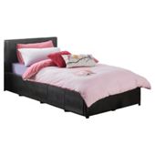 Eden Single Faux Leather Ottoman Bed Frame, Black