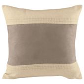 Tesco Set of 2 Linen & Faux Suede Cushion Covers, Taupe