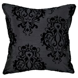 Tesco Set of 2 Flocked Damask Cushion Covers, Black