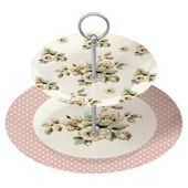 Katie Alice Cottage Flowers 2 Tier Cake Stand