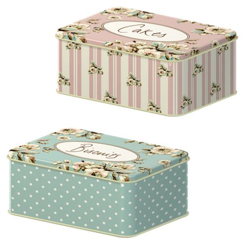 Image of Creative Tops Floral Cake And Biscuit Tins, Set Of 2