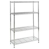 Clarke 4-tier boltless wire shelving, chrome-effect