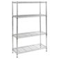 Clarke 4-tier boltless wire shelving, chrome-effect