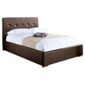 Orleans King Storage Bed, Brown Faux Leather