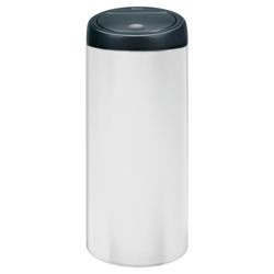 Brabantia 30L white touch bin with black lid