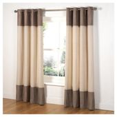 Tesco Linen & Faux Suede Lined Eyelet Curtains W168xL183cm (66x72"), Taupe