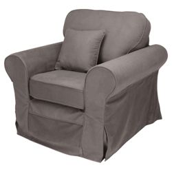 Louisa Fabric Armchair, Charcoal Loose Cover