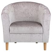 Tub Chair Velvet Effect Silver