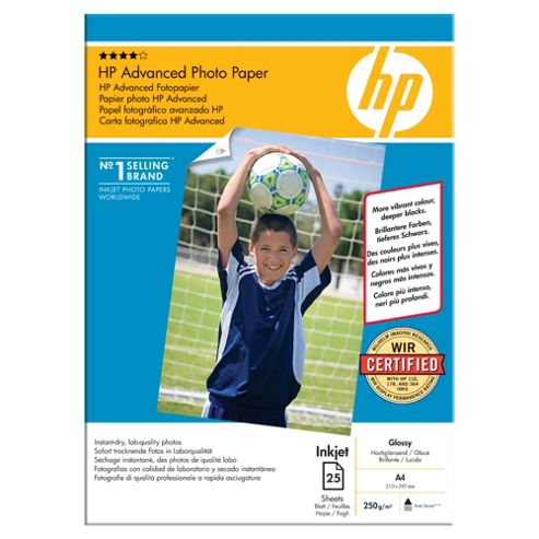Image of Hp A4 210 X 297 Mm Advanced Glossy Photo Paper - 25 Sheets