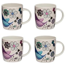 Tesco Love Birds Set of 4 Mugs