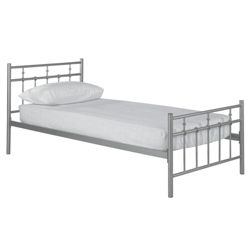 Caen Single Bed Frame, Silver
