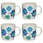 Tesco Funky Floral Set of 4 Mugs, Blue