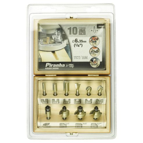 Image of Black & Decker 10pc 6.35mm Mixed Router Bit Set X80010-xj