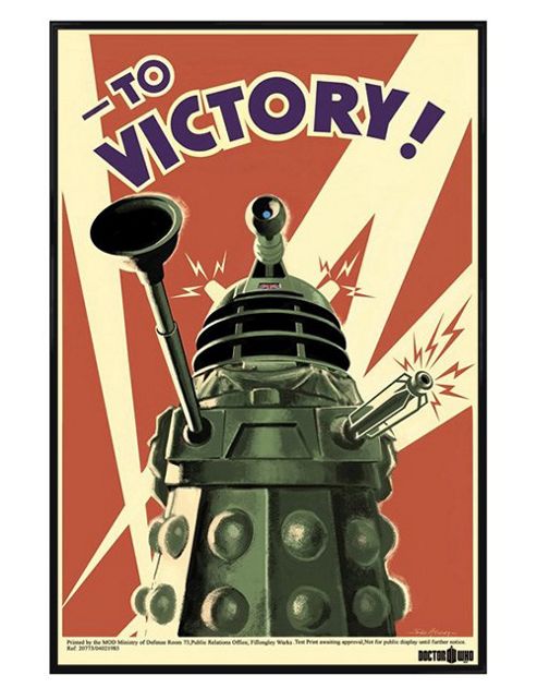 Image of Doctor Who Dalek Invasion Gloss Black Framed To Victory! Dr Who Poster