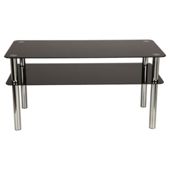 Atom Chrome & Glass Coffee Table, Black