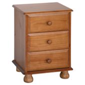 Home Essence Sheraton 3 Drawer Bedside Table