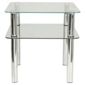 Atom Chrome & Glass Side Table With Shelf, Clear