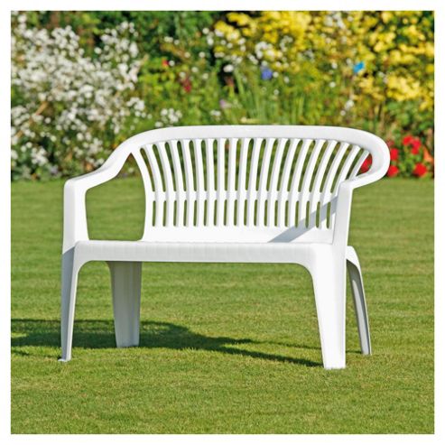 white outdoor picnic bench