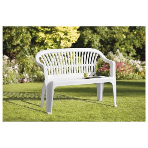 Buy Plastic Garden Bench - White from our Garden Benches 