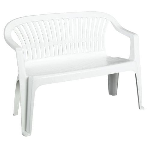 Buy Plastic Garden Bench - White from our Garden Benches 