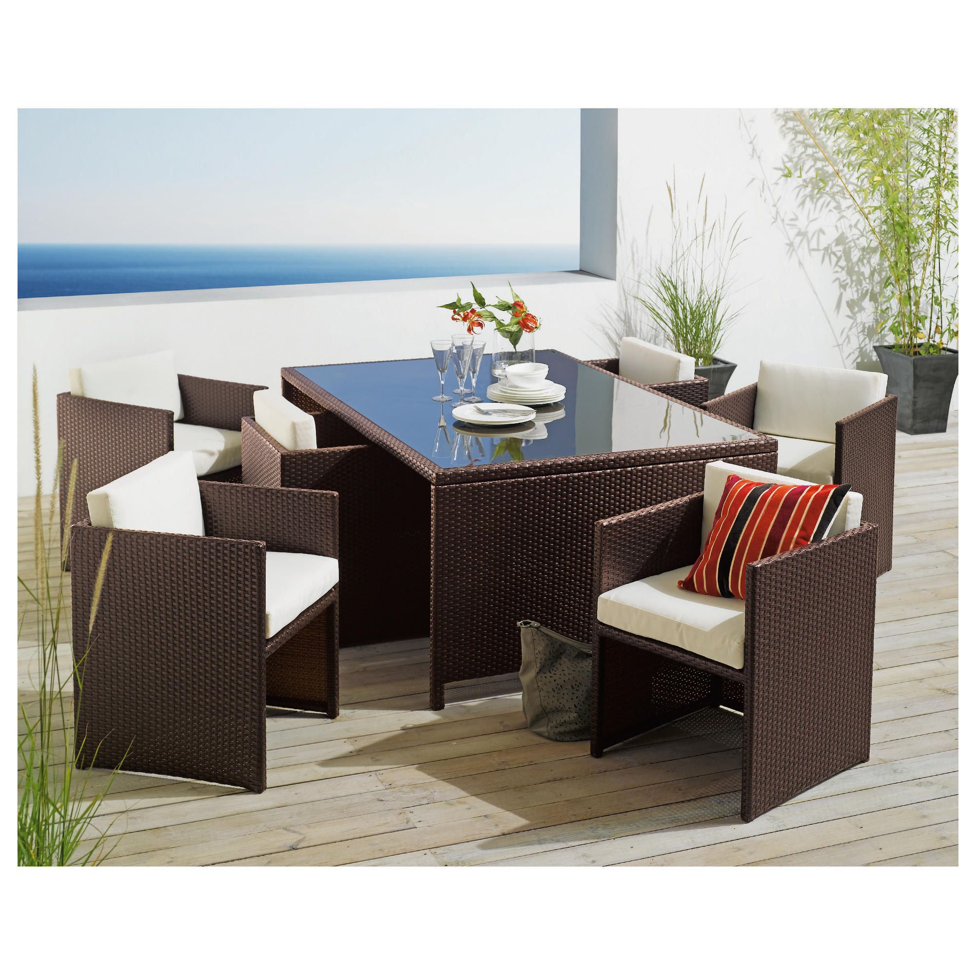 Cuba 6 Seater Hideaway Set - Brown at Tesco Direct