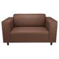 Stanza Leather Effect Small Sofa, Chocolate