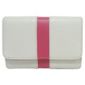 Technika Leather Camera Case, White with pink stripe