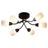 Tesco Lighting 6 Way Glass Ceiling Fitting Matt, Black