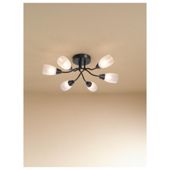 Tesco 6 Way Glass Ceiling Fitting black matt