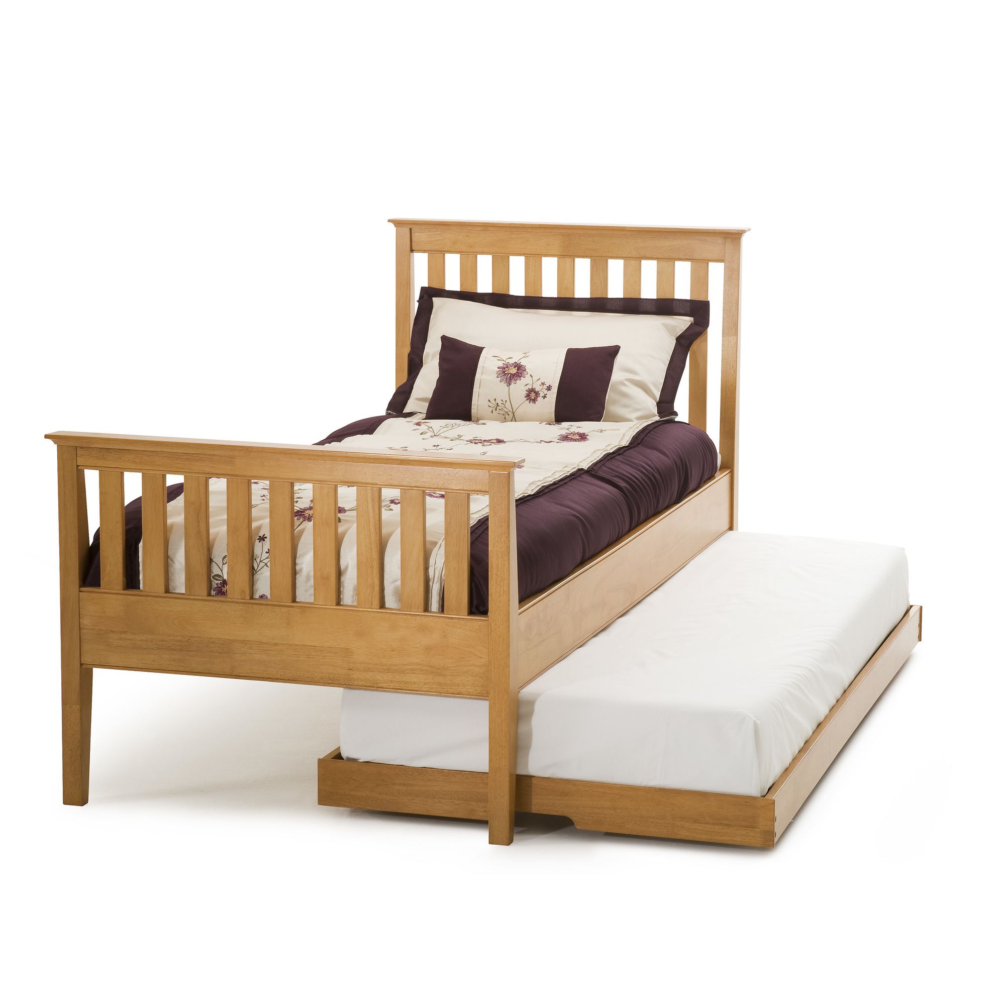 Serene Furnishings Grace Single Guest Bed with High Foot End - Golden Cherry at Tesco Direct