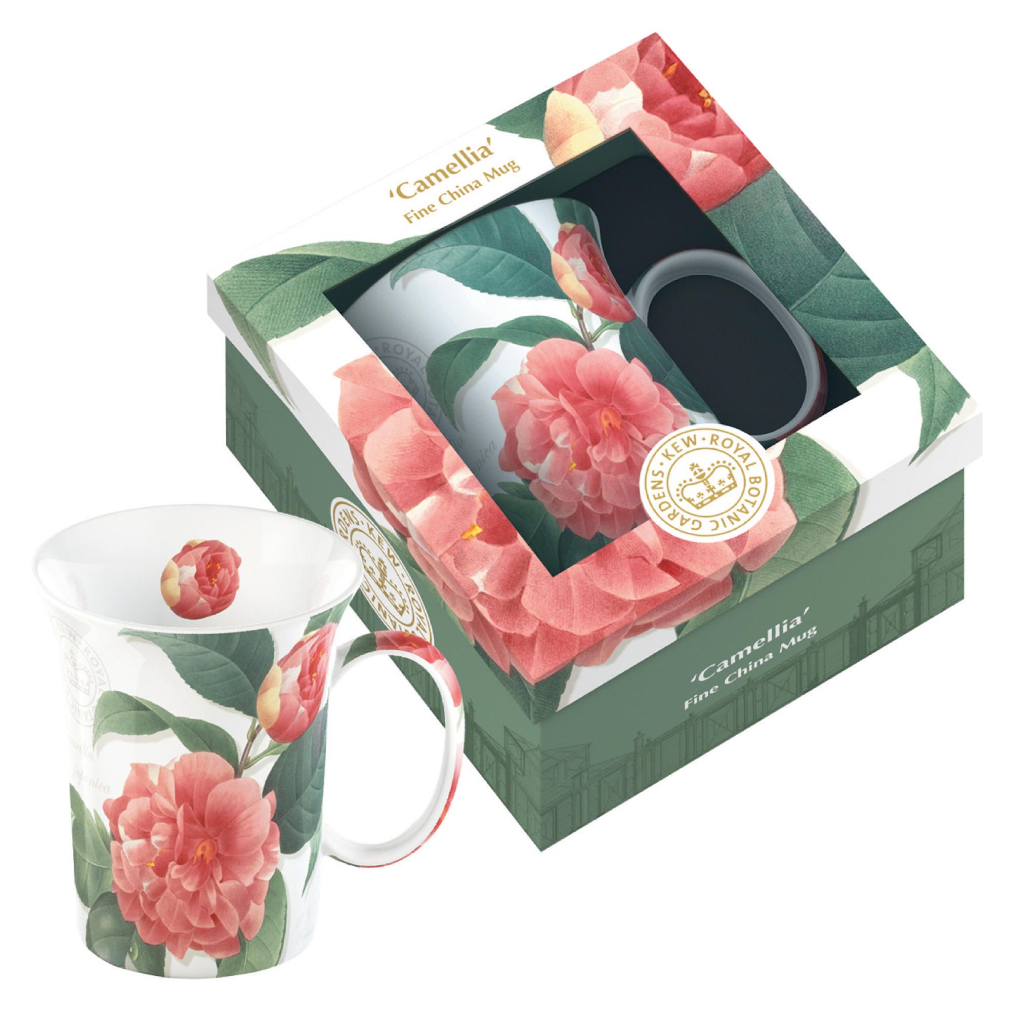 Kew Gardens Fine Bone China Mugs Gift Boxed - Camellia