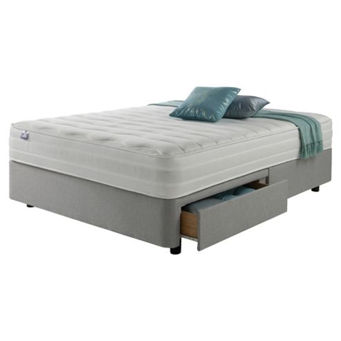 Image of Silentnight Mirapocket 1200 Latex 4 Drawer Double Divan Light Grey No Headboard