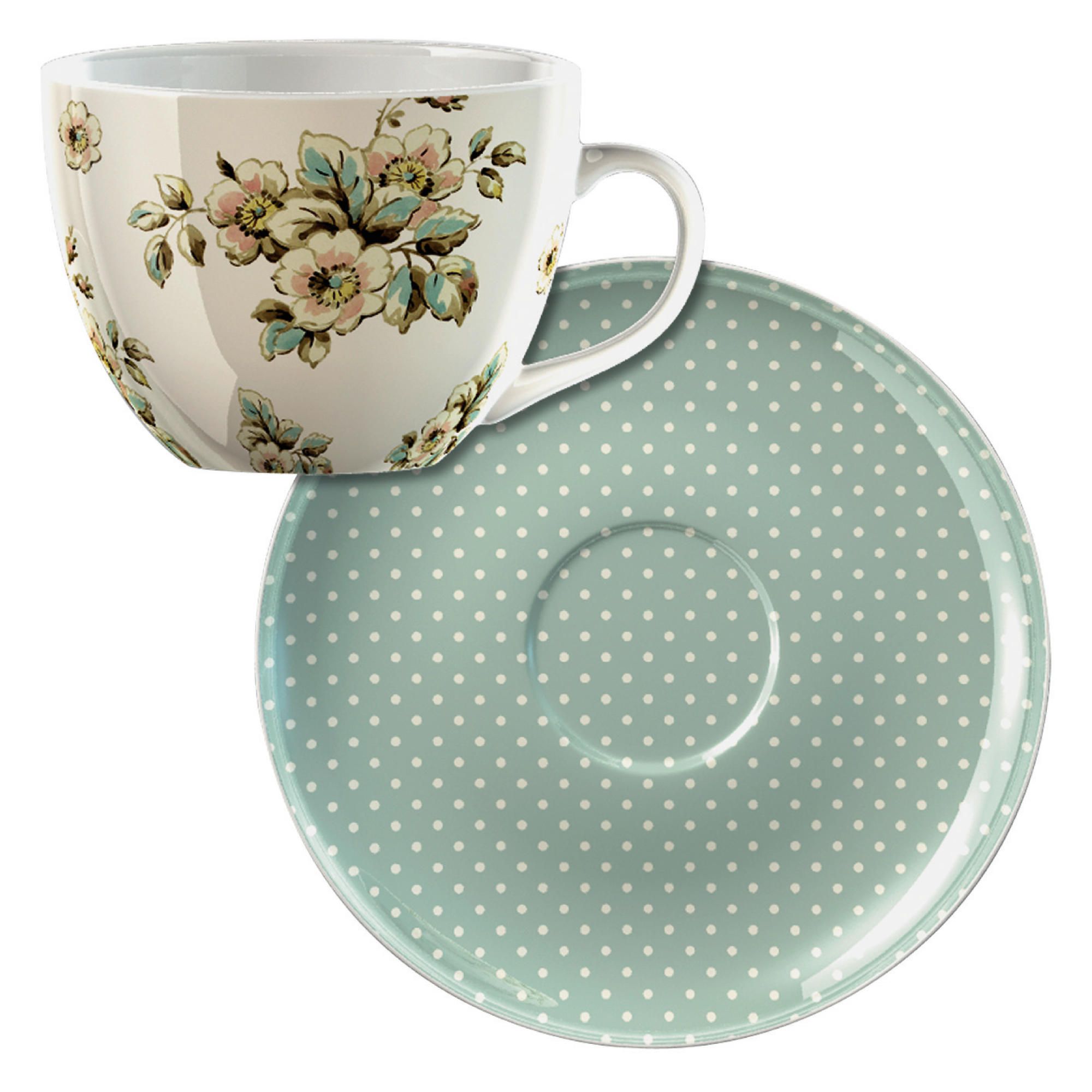 Katie Alice Cottage Flowers Breakfast Cup And Saucer Set