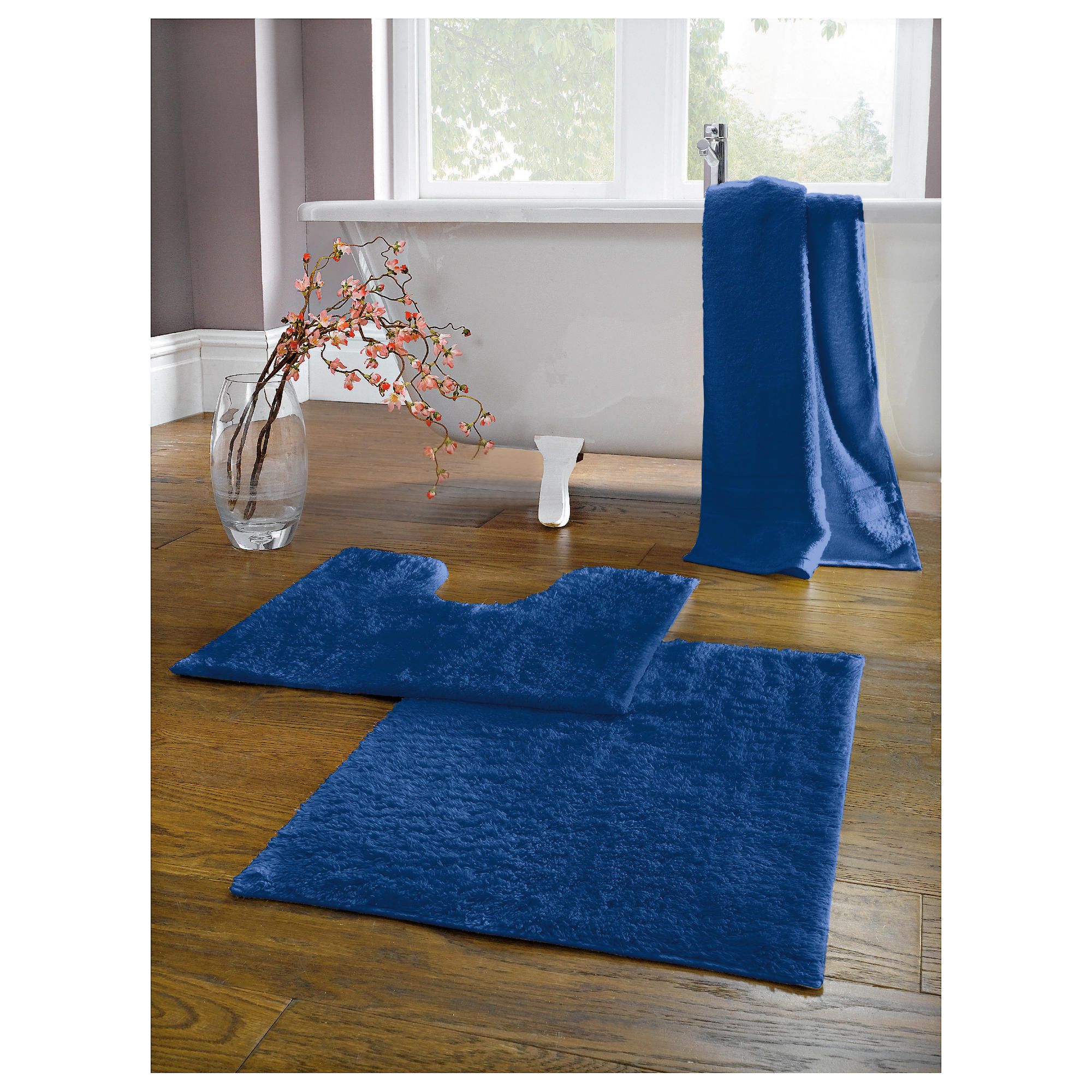 Tesco Pedestal and Bath Mat Set Navy