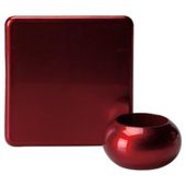 Set of 4 Lacquer Napkin Rings and Coasters, Red