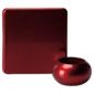 Set of 4 Lacquer Napkin Rings and Coasters, Red.