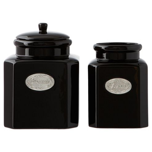 Image of Country Kitchen Utensils And Biscuit Storage Tin Set