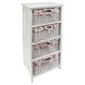 White Wicker 4 Drawer With Floral Lining