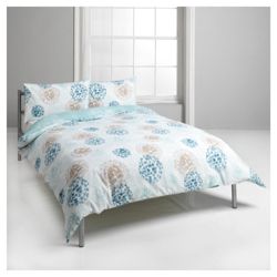 Tesco Tia Print Duvet Set King Size-Aqua