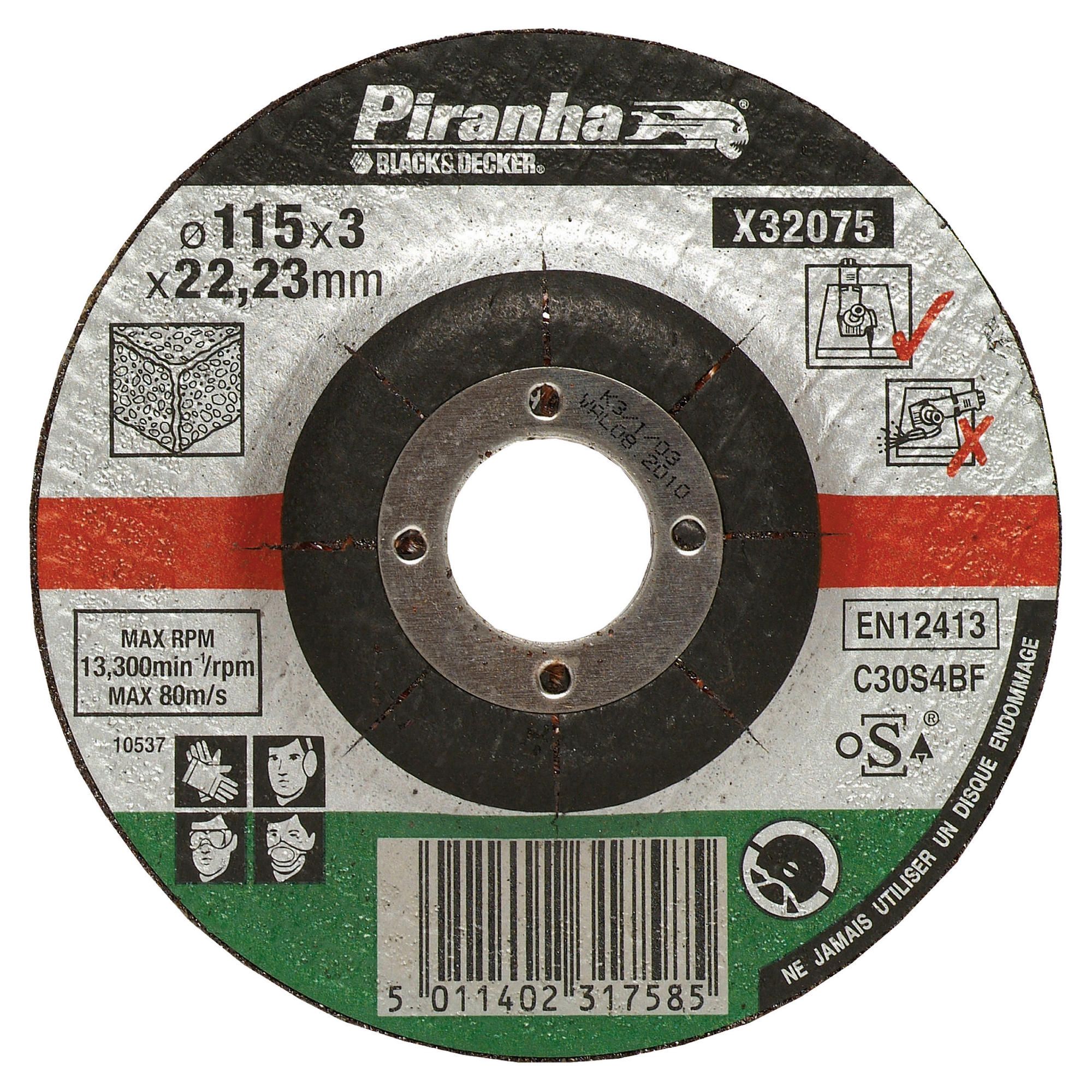 Black & Decker 3Pc 115x22mm Stone Cutting Discs X32075CTS