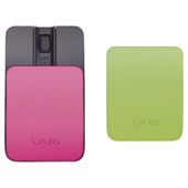Sony VAIO Silver Bluetooth Wireless Laser Mouse with Pink and Green Changeable Covers