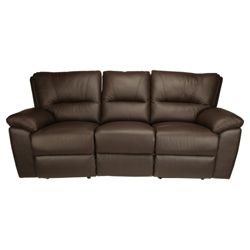Linton Large Recliner Sofa Leather, Brown