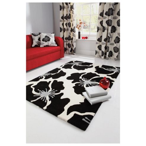 Image of Tesco Rugs Poppy Rug 150x240cm Black