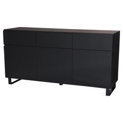 Urban 3 Drawer 3 Door Sideboard Black