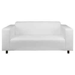 Stanza Leather Effect Medium Sofa, White